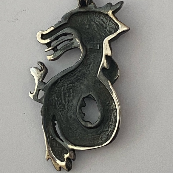Unisex dragon pendant 925 silver - Picture 2 of 5